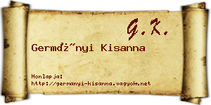 Germányi Kisanna névjegykártya